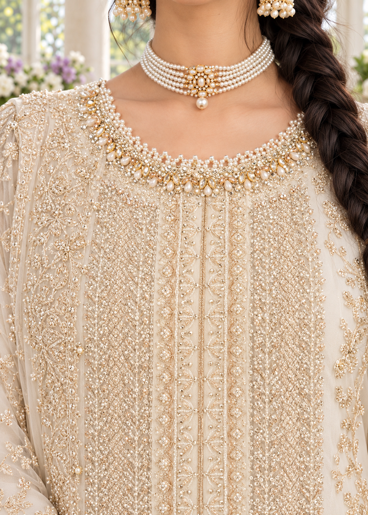 OFF-WHITE 3 Piece Embroidered Organza Suit | AL-3881-16