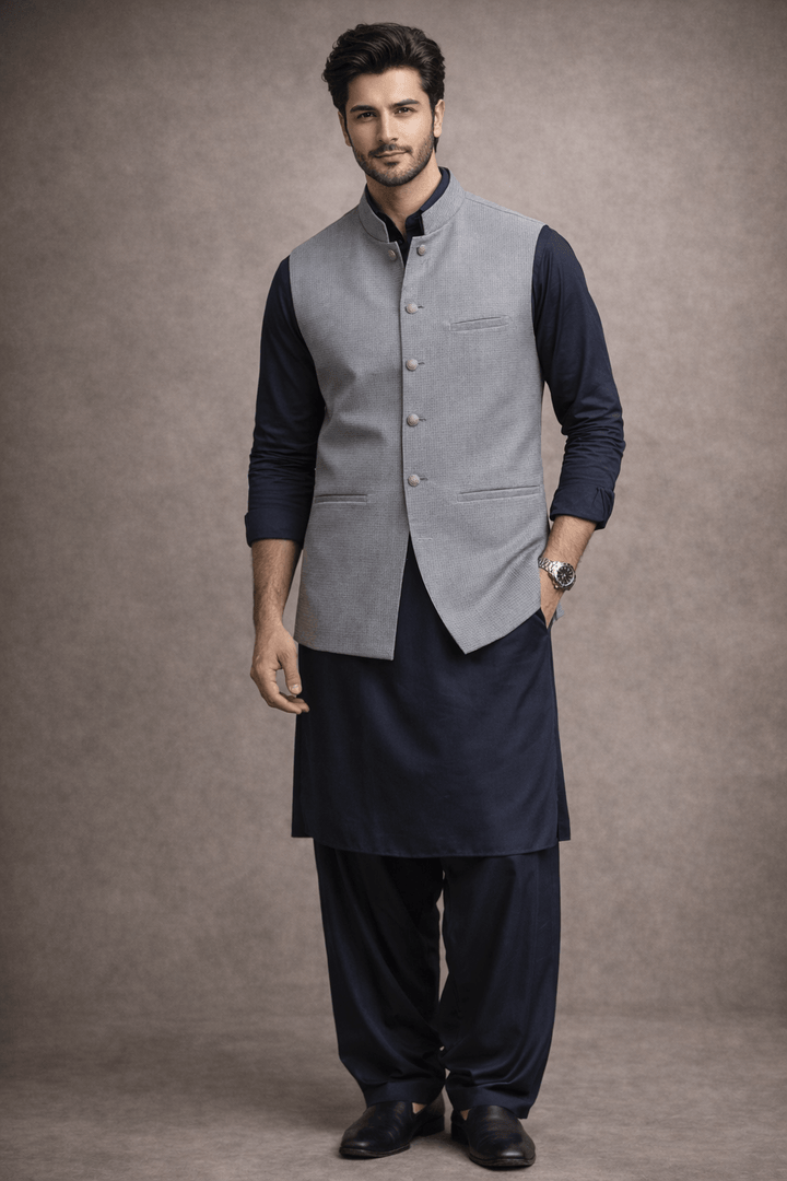 J. GREY BLENDED WAISTCOAT | JJVC-A-48237-10