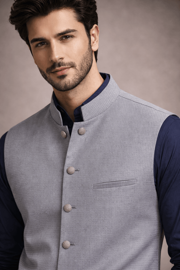 J. GREY BLENDED WAISTCOAT | JJVC-A-48237-10
