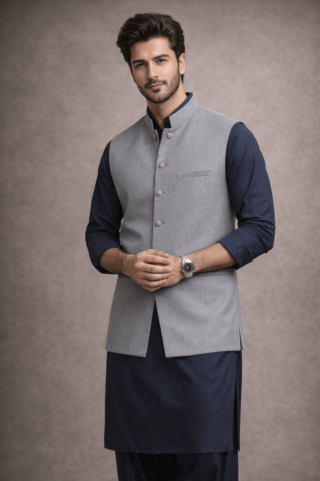 J. GREY BLENDED WAISTCOAT | JJVC-A-48237-10