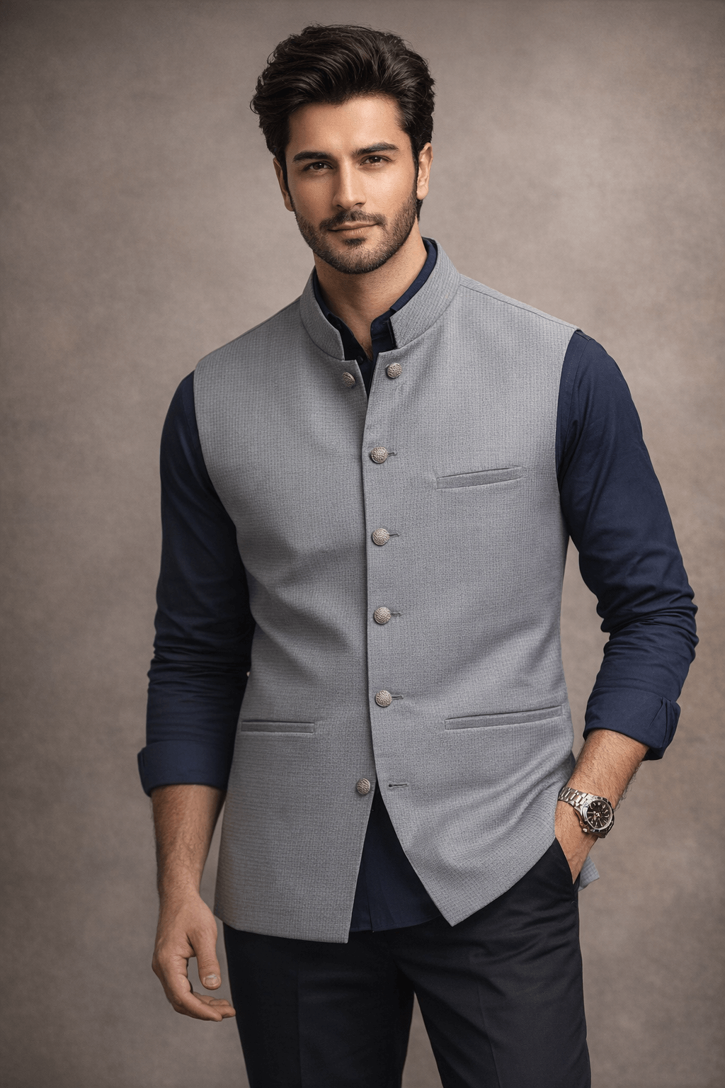 J. GREY BLENDED WAISTCOAT | JJVC-A-48237-10