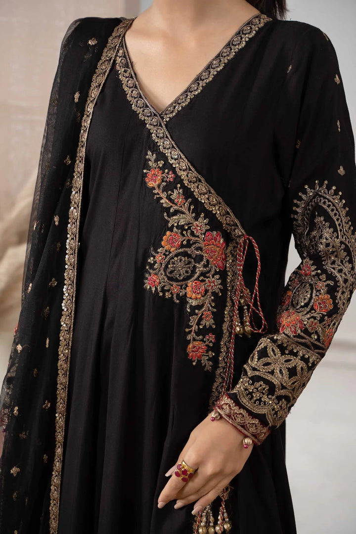 MARIA.B Black Angrakha Suit, Trouser & Dupatta RRDW-W23-33