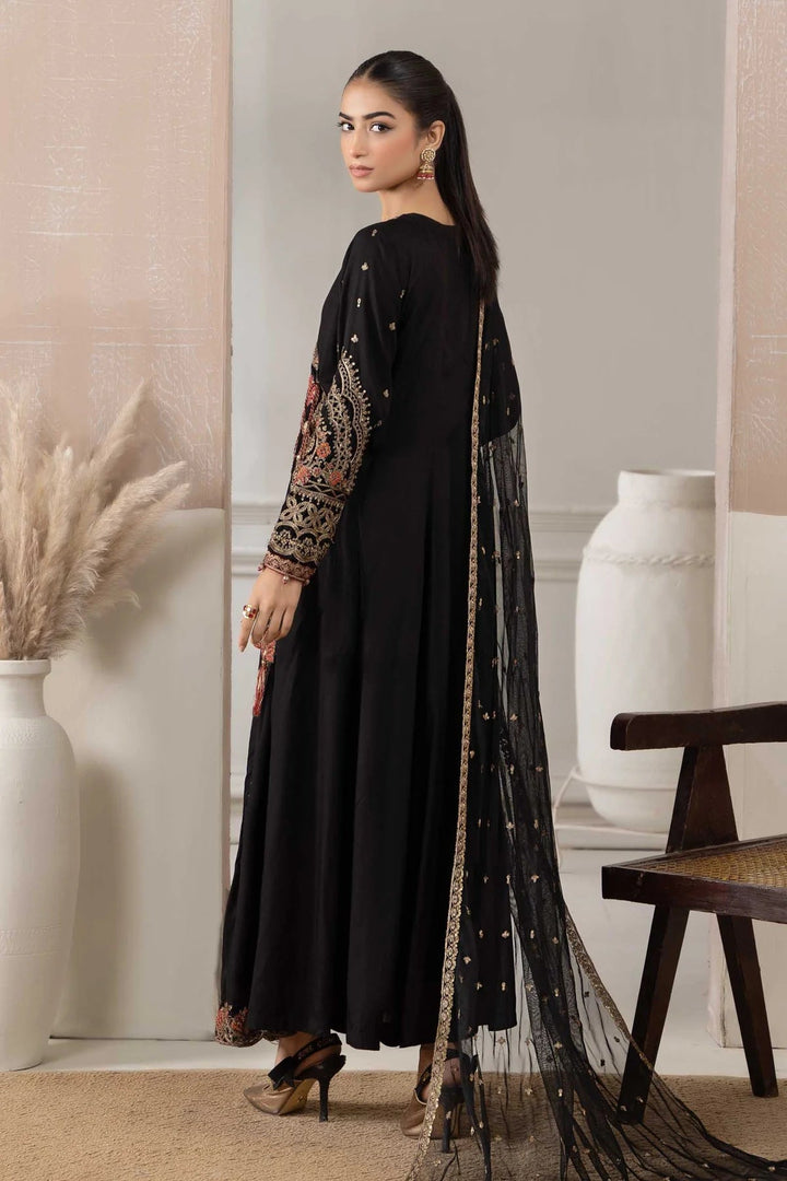 MARIA.B Black Angrakha Suit, Trouser & Dupatta RRDW-W23-33