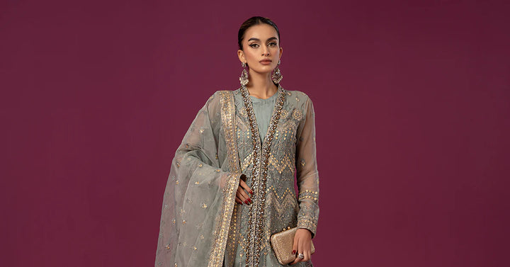 MARIA B 3 Piece Embroidered Net Suit | SF-EF24-28-61