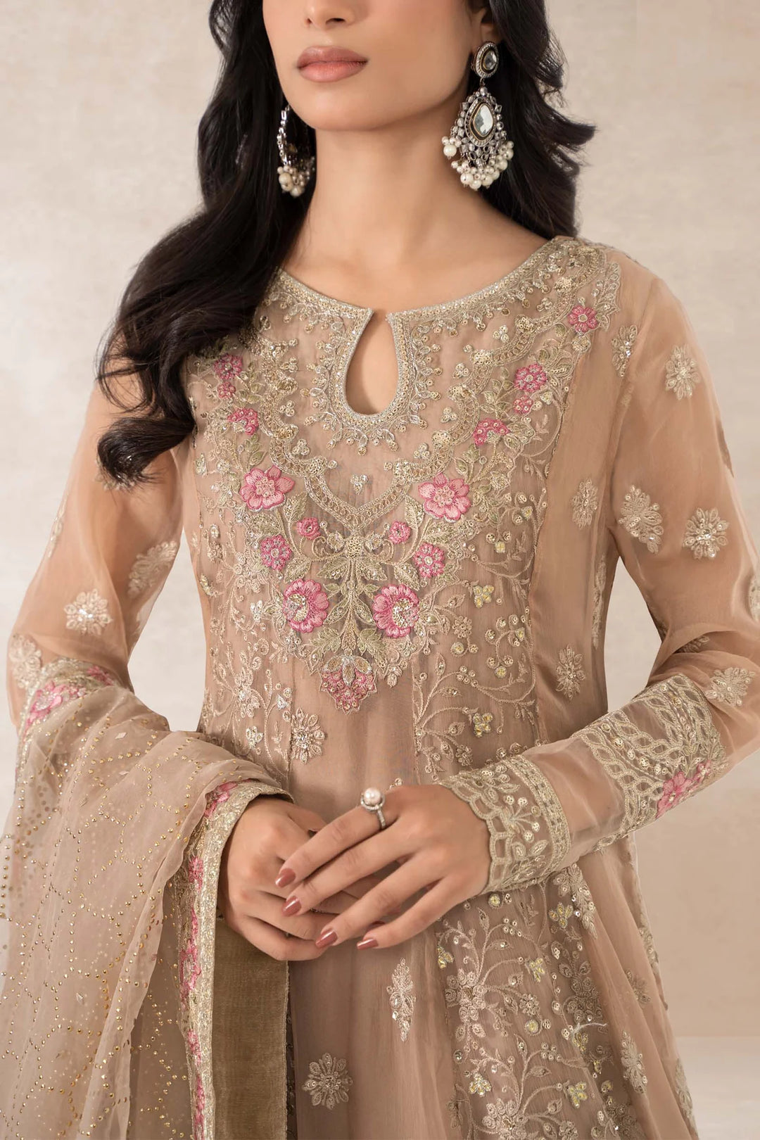 MARIA B 3 Piece Embroidered Bamber Chiffon Suit | SF-PF24-01 -50