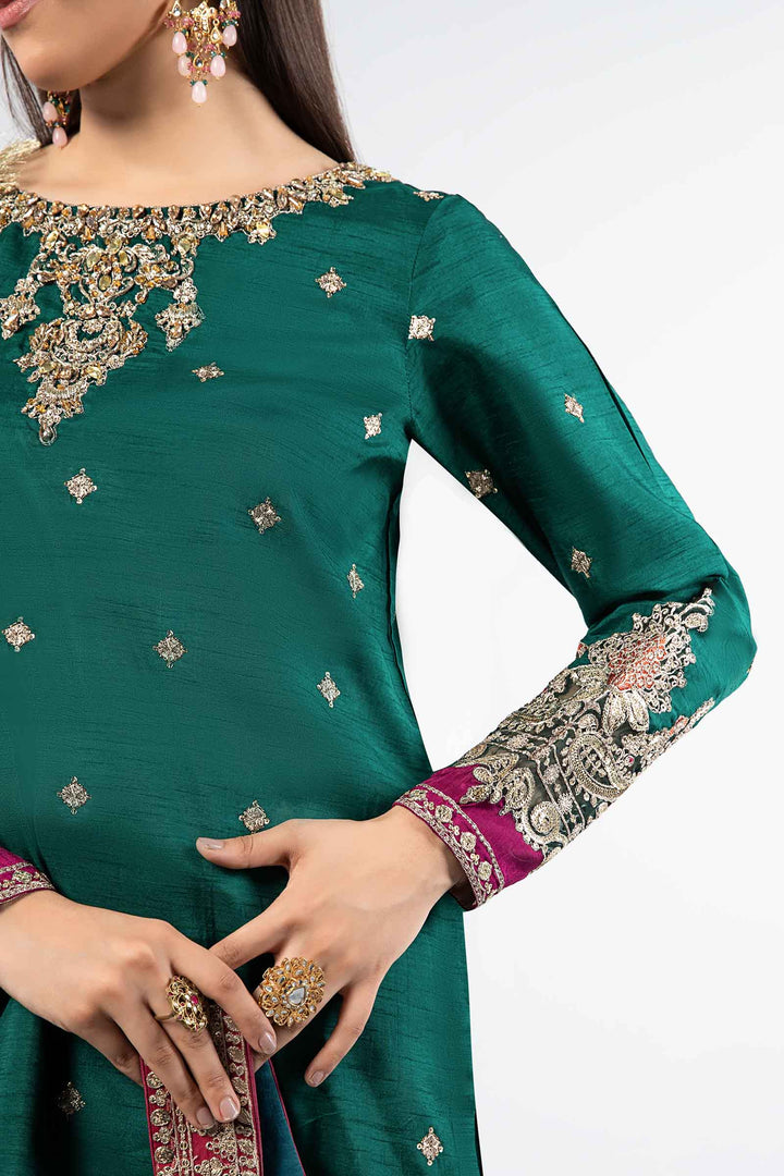 Embroidered Raw Silk Suit - shirt detail