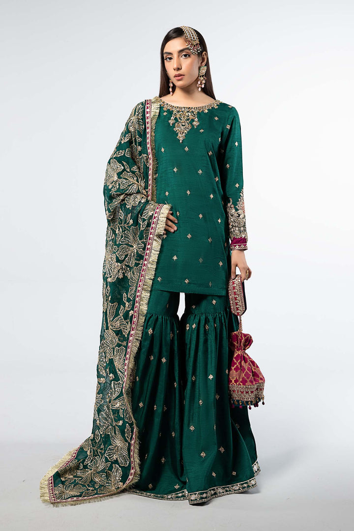 Embroidered Raw Silk Suit - ladies 3pc suit
