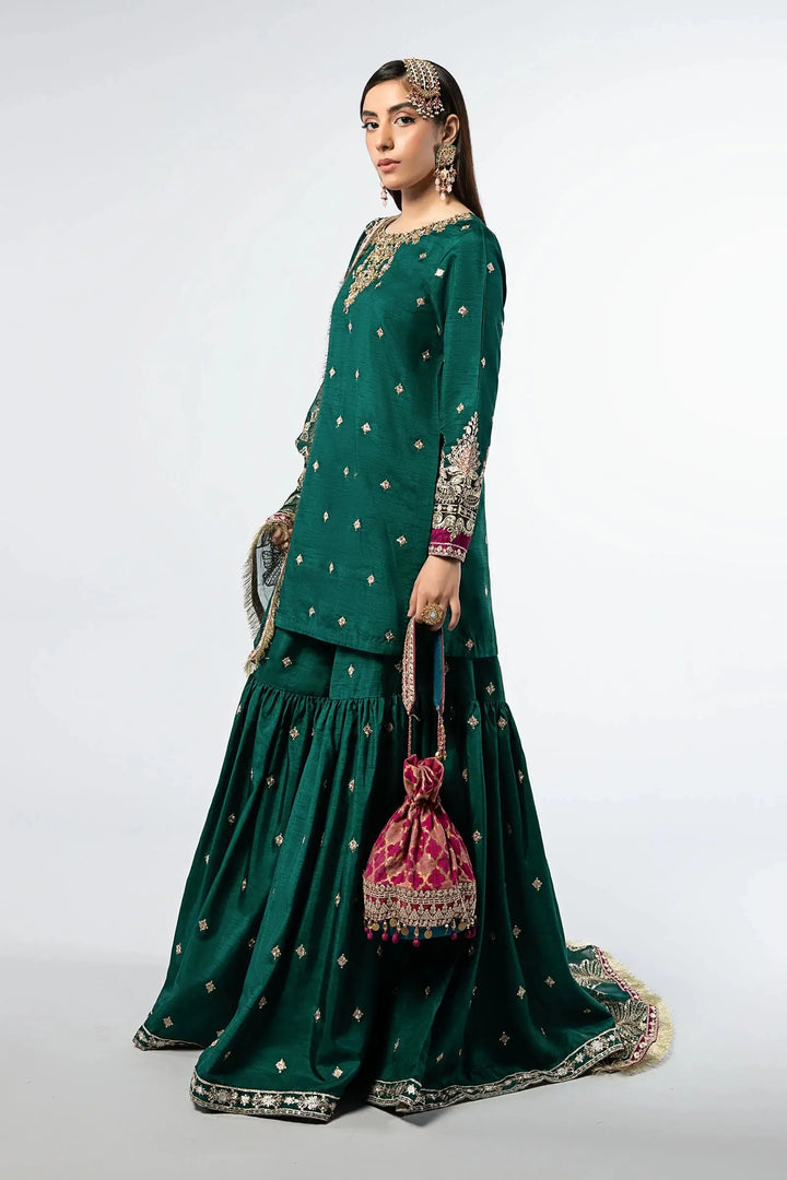 Embroidered Raw Silk Suit - ladies 3pc suit