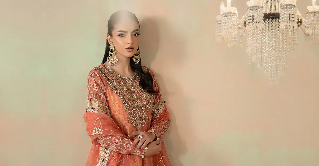 3 Piece Embroidered Organza Suit | SF-W24-09