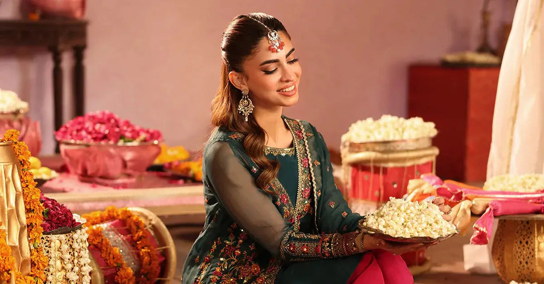 3 Piece Embroidered Organza Suit | SF-W25-56