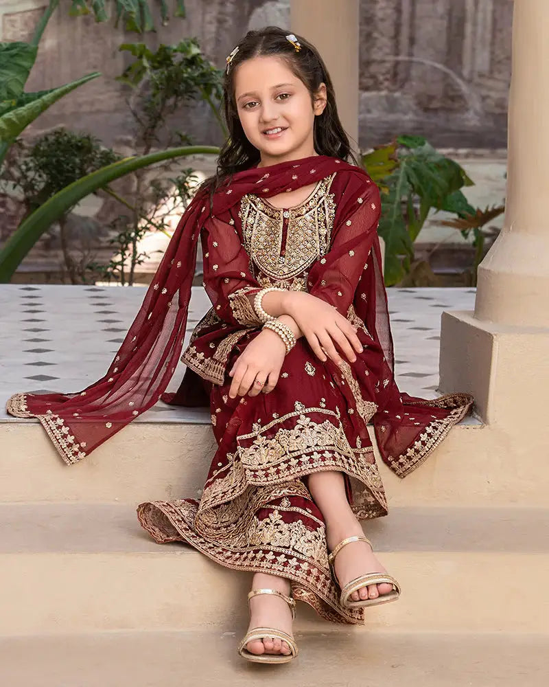 Rangreza Girls Wedding & Eid Dresses for Girls | Chiffon, Embroidery. Rangreza Girls Wedding & Eid Dresses for Girls | Chiffon, Embroidery.