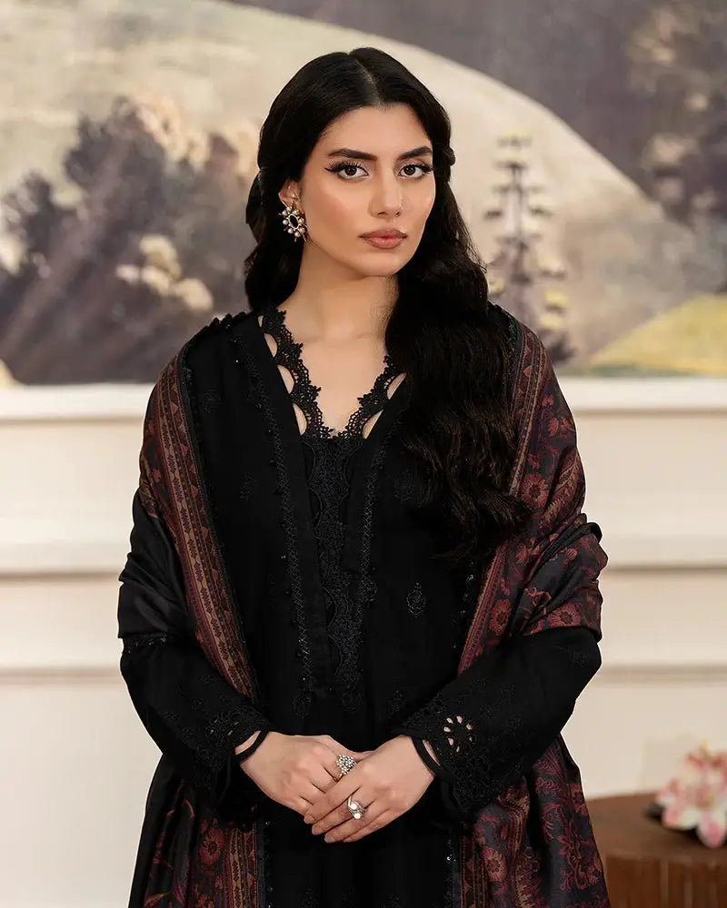 green emerald velvet dress Miski FrostFit – Teal Embroidered Dhanak 2pc Pakistani Dress FFM4 Medium main image 1