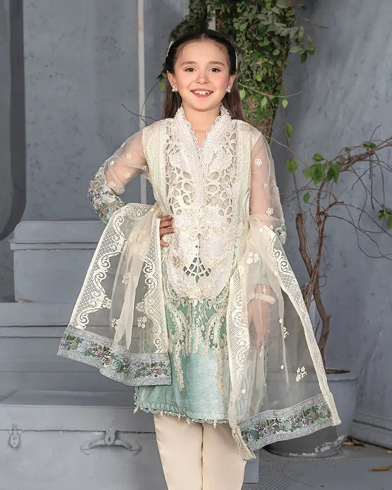 RANGREZA Eid Wear - Kid Green Dress