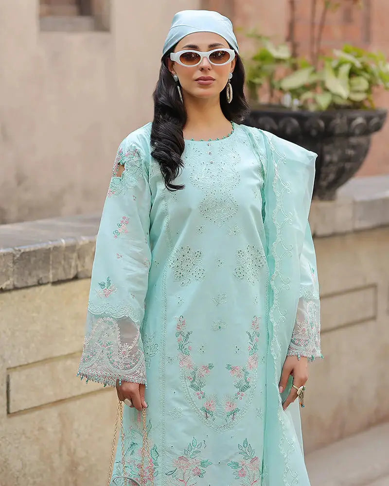 cotton dress with embroidery Kennedy Embroidered Maxi Dress — Blue Floral