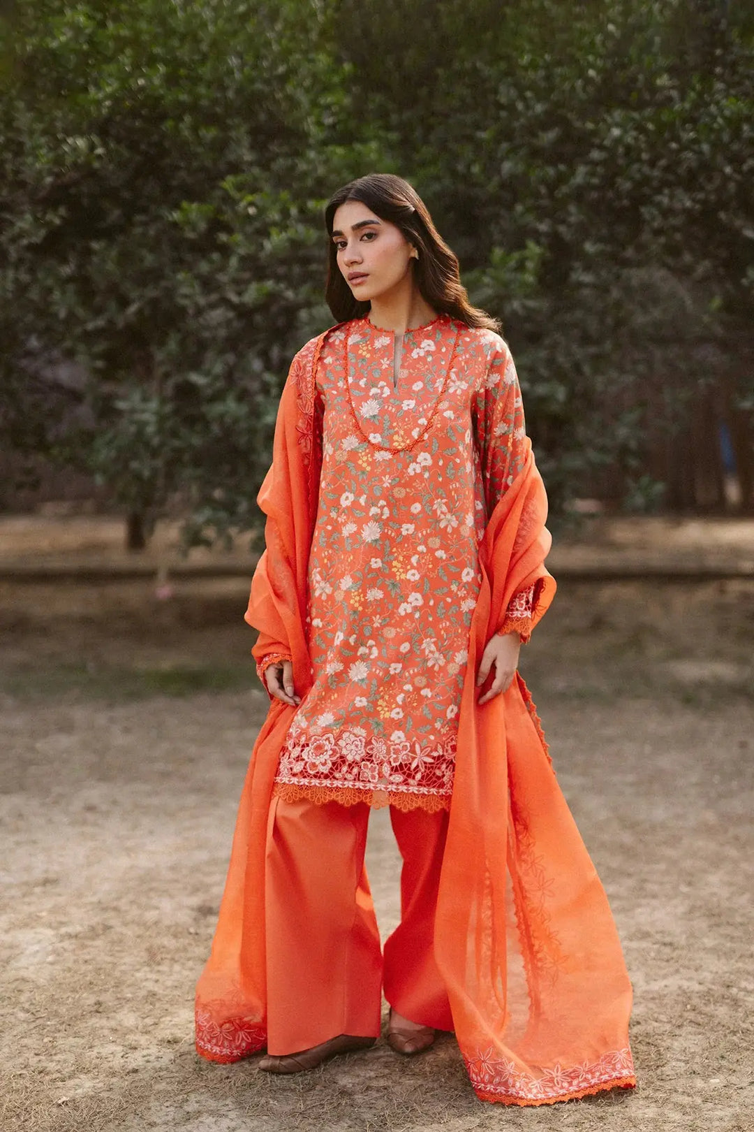 afrozeh orange dress Orange Pakistani Palazzo Suit - Afrozeh La Fuchsia Formals '23