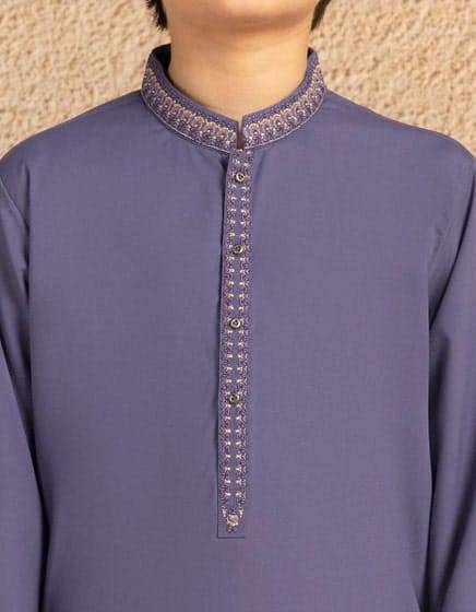 J. PURPLE BLENDED SEMI-FORMAL KURTA TROUSER | JCKP-A-39383