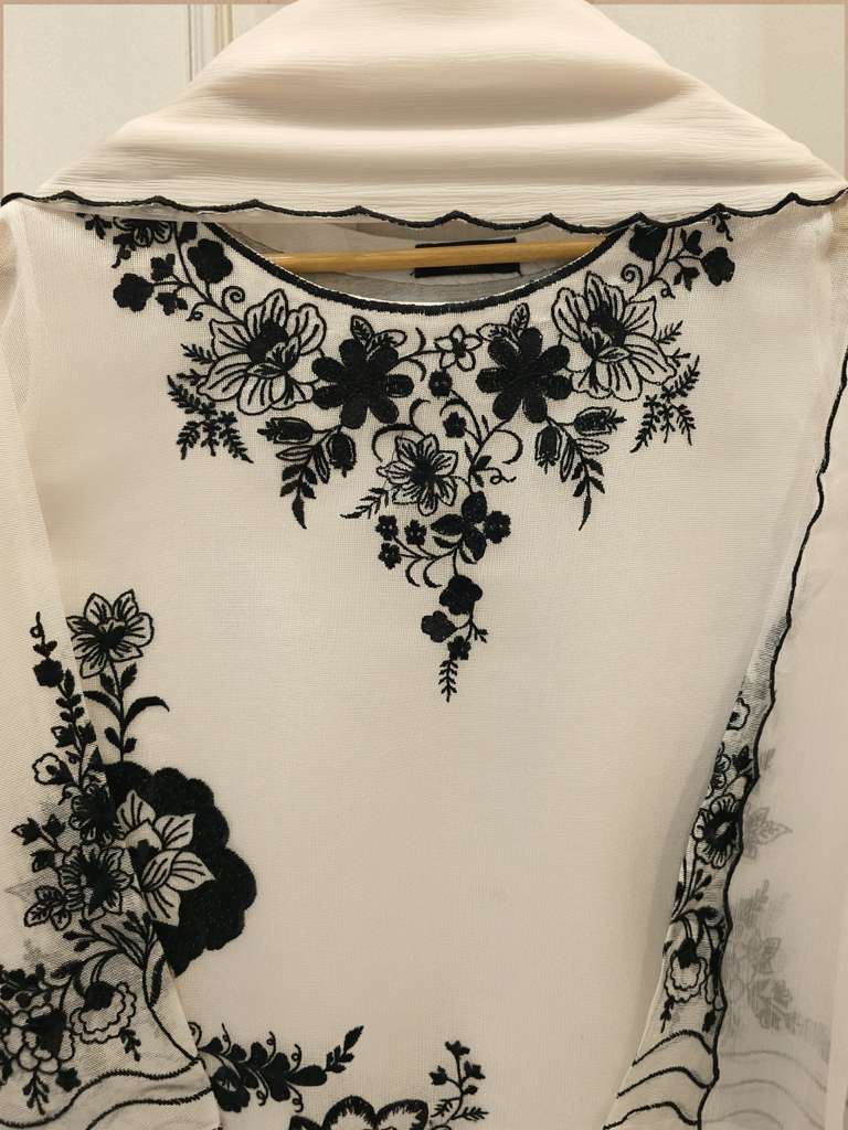 3 Piece Pure Embroidered Cotton Net Suit | S112837-18