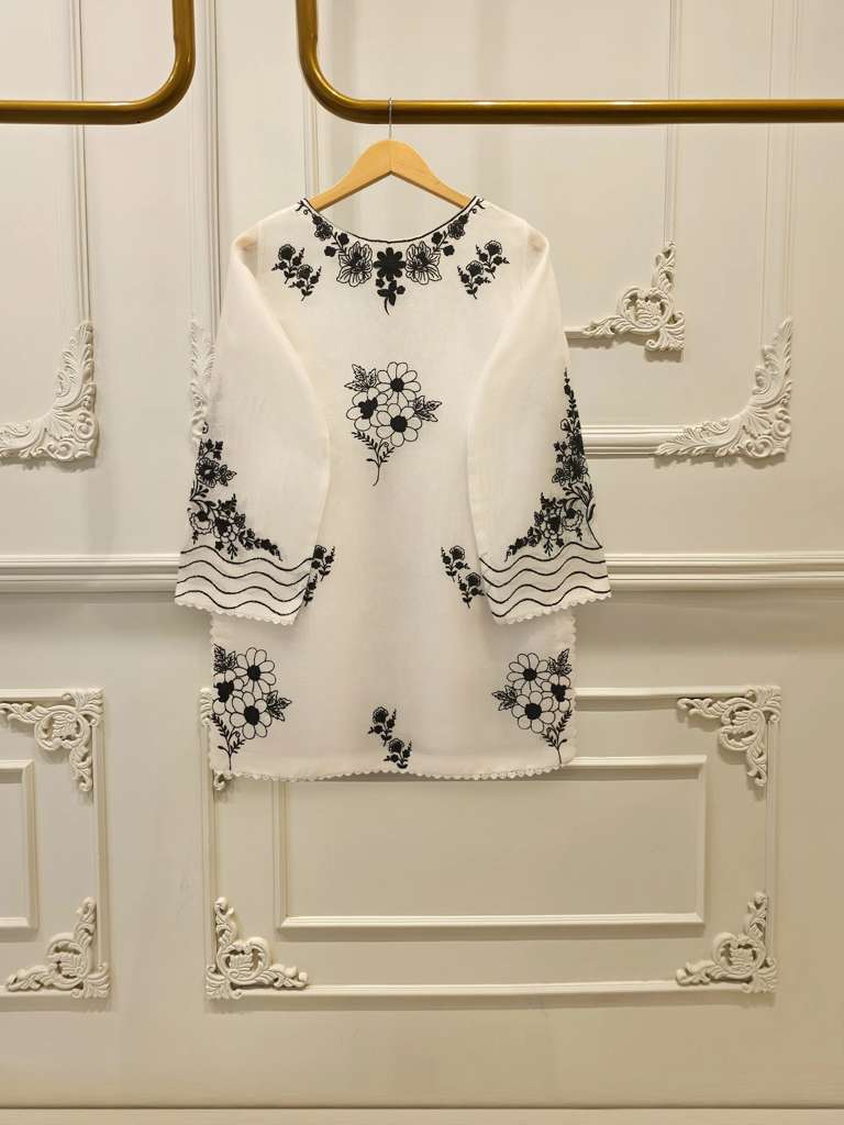 3 Piece Pure Embroidered Cotton Net Suit | S112837-18