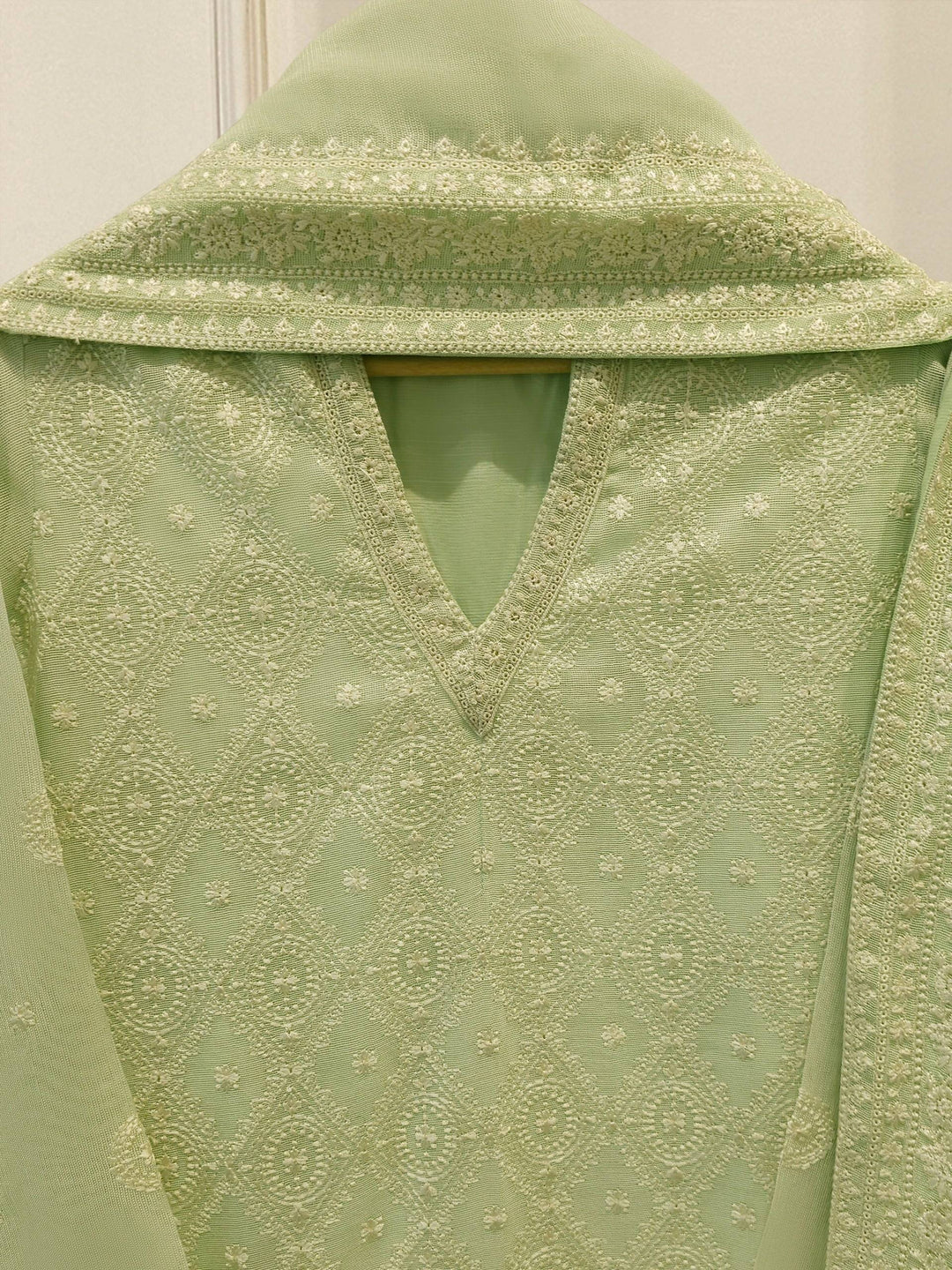 3 Piece Pure Embroidered Cotton Net Suit | S113610-15