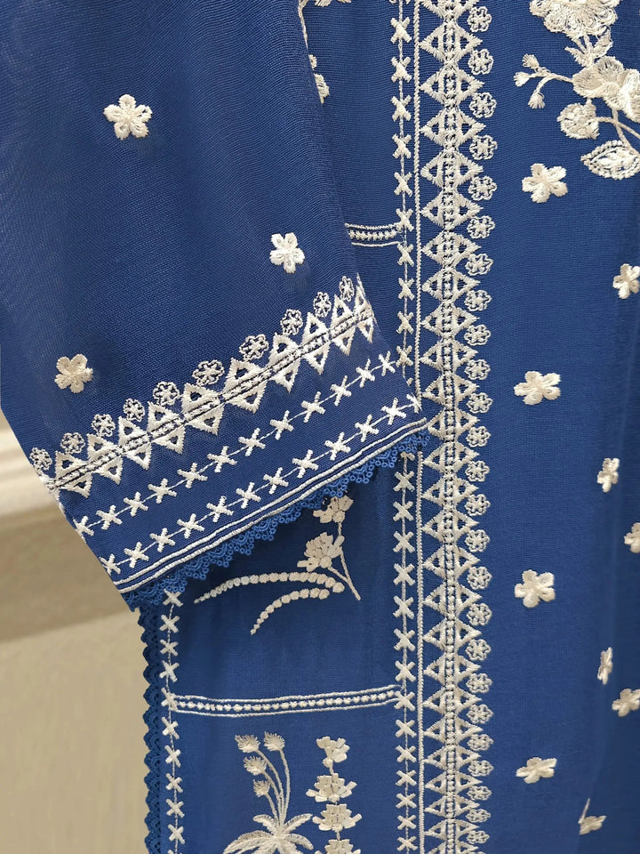 3 Piece Pure Embroidered Cotton Net Suit | S113912-20