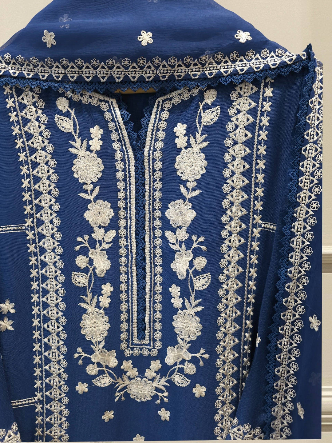3 Piece Pure Embroidered Cotton Net Suit | S113912-20