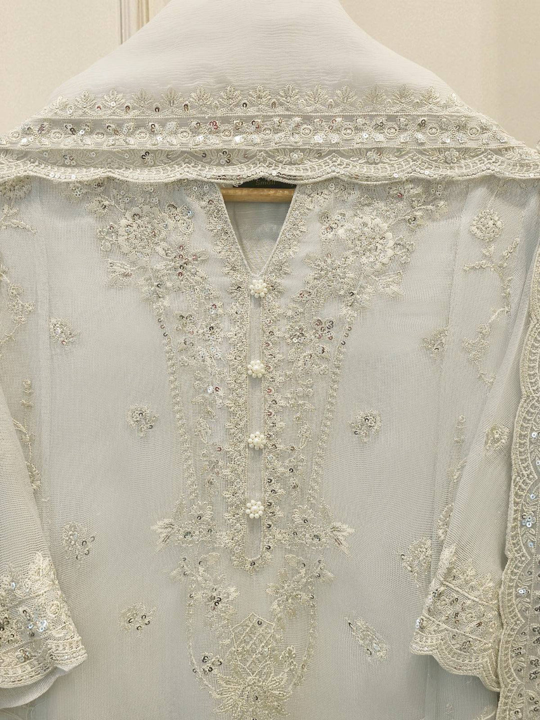 3 Piece - Pure Embroidered Cotton Net Suit | S114931