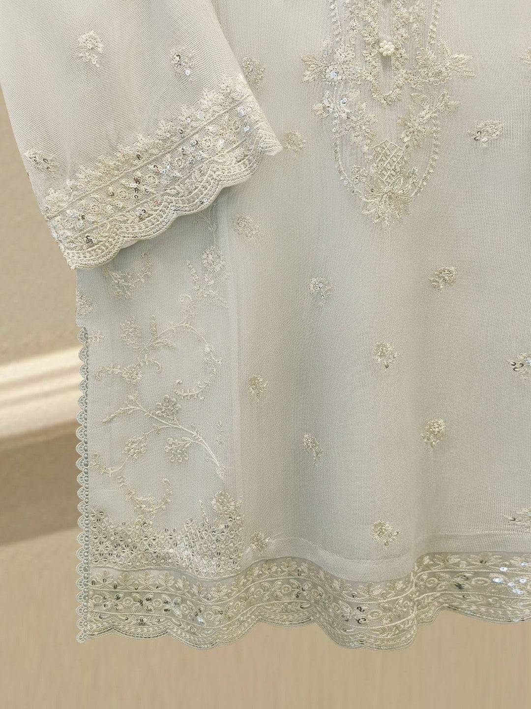 3 Piece - Pure Embroidered Cotton Net Suit | S114931