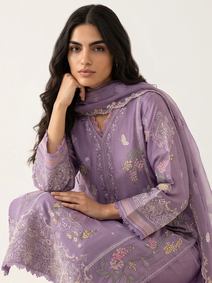 3 Piece - Embroidered Khadi Silk Suit WS00394-32