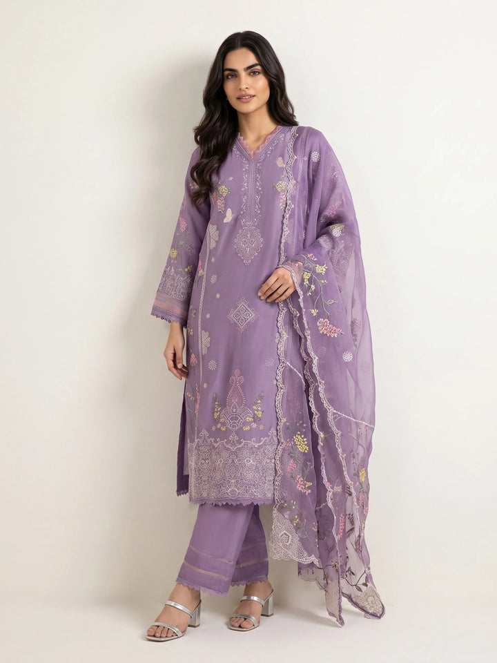 3 Piece - Embroidered Khadi Silk Suit WS00394-32