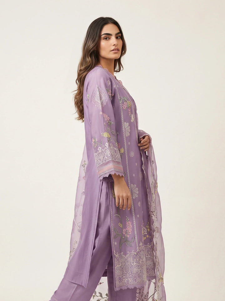 3 Piece - Embroidered Khadi Silk Suit WS00394-32