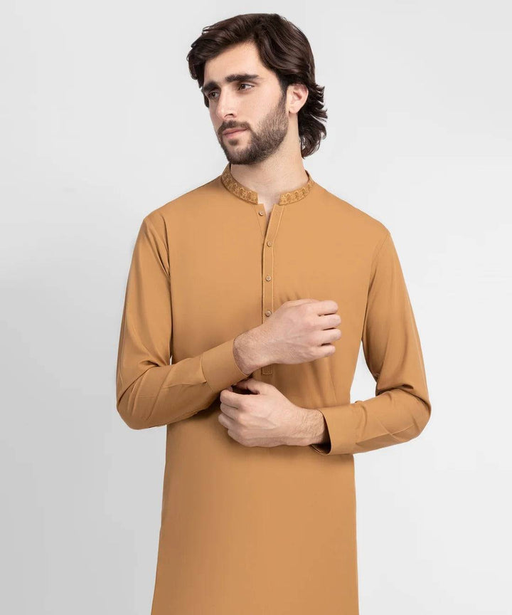 Mustard Ban Shalwar Kameez Wash &amp; Wear | JJKSA60138