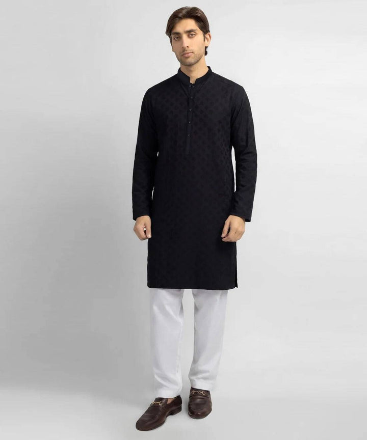 black cotton formal kurta | JJKS50637