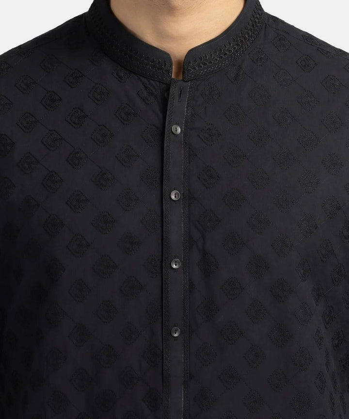 black cotton formal kurta | JJKS50637