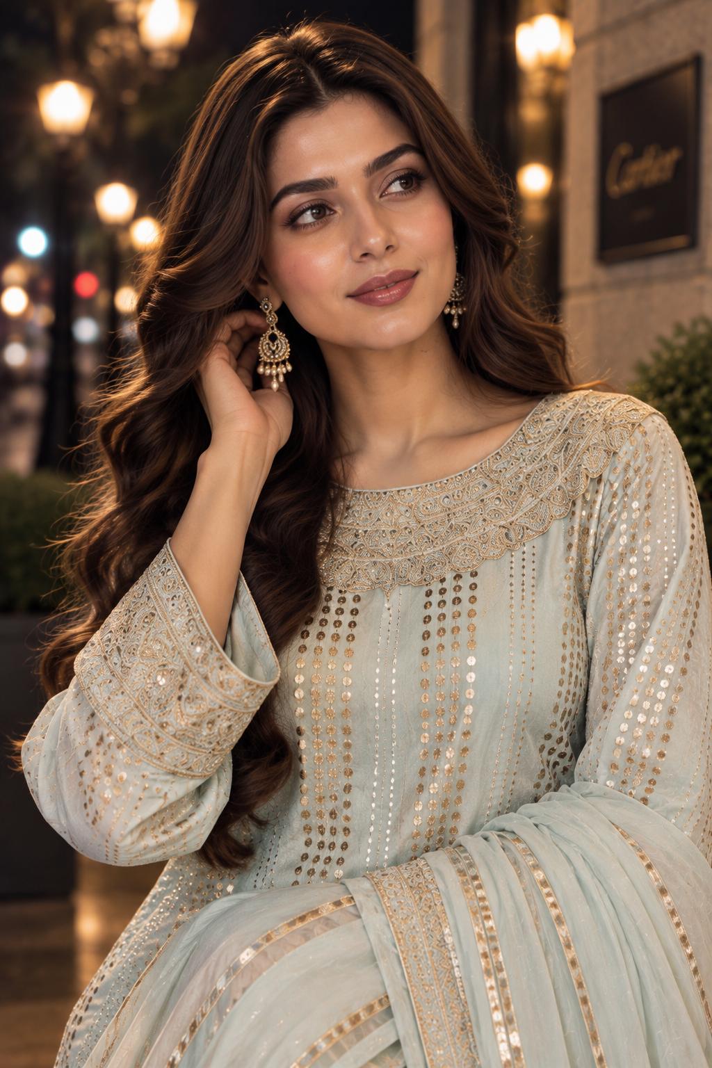 3-PC Embroidered Suit | CMA-6-263-16