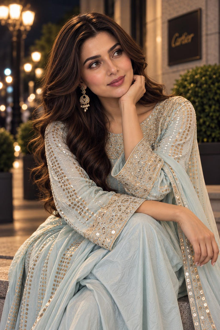 3-PC Embroidered Suit | CMA-6-263-16