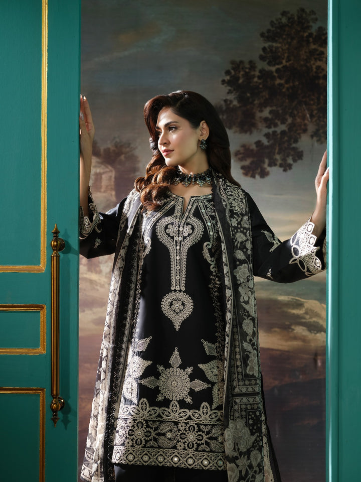 Embroidered Cambric 3 Piece Suit | HR-495