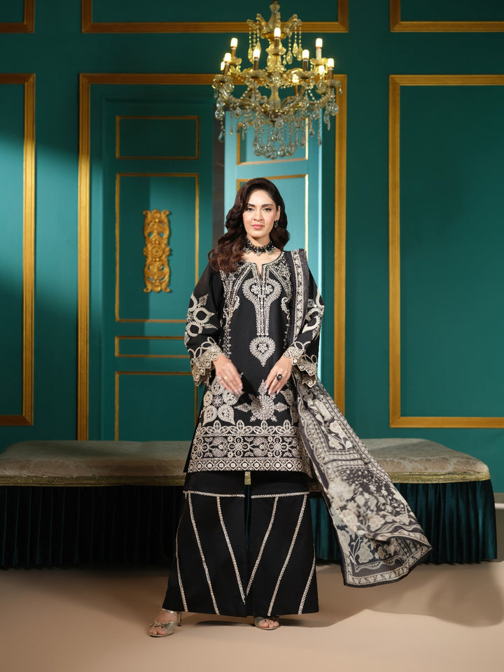 Embroidered Cambric 3 Piece Suit | HR-495