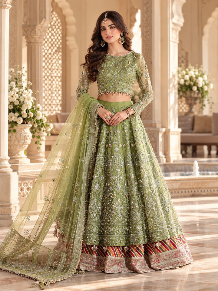 Aroosh Wedding Organza Lehenga with Dupatta