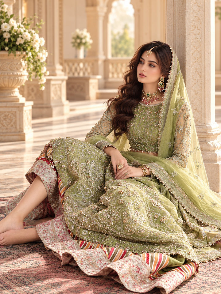 Aroosh Wedding Organza Lehenga with Dupatta