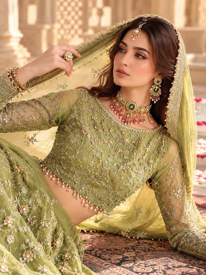 Aroosh Wedding Organza Lehenga with Dupatta
