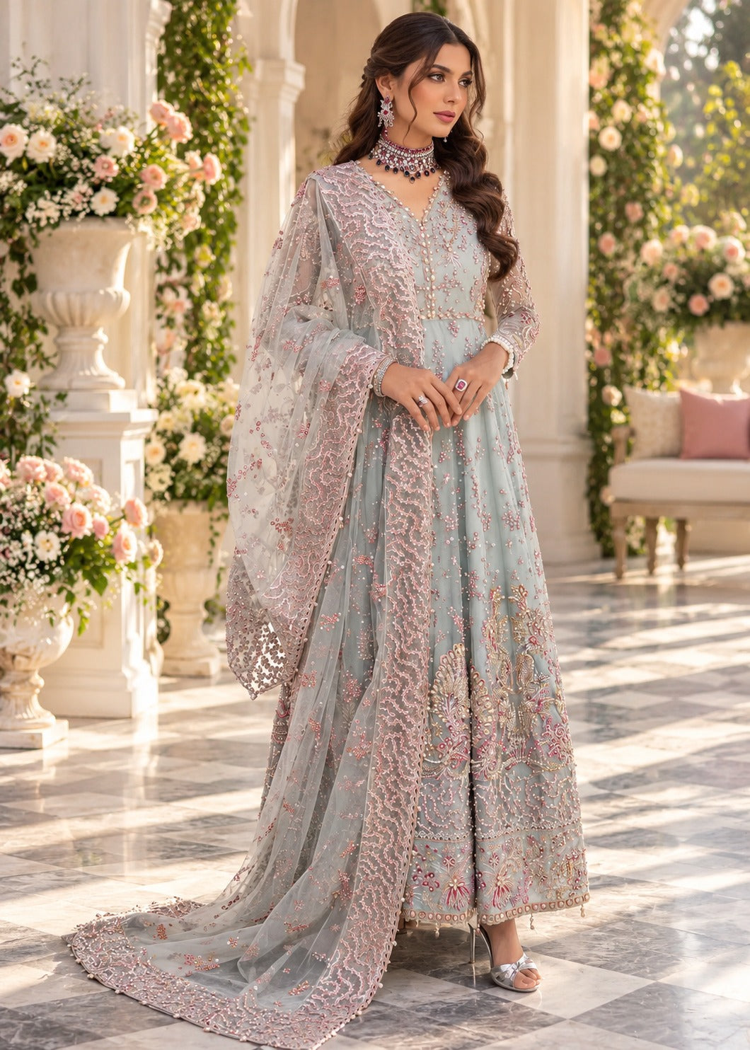 Aroosh Maxi Dress For Pakistani Weddings | AR-71-27 - view 6