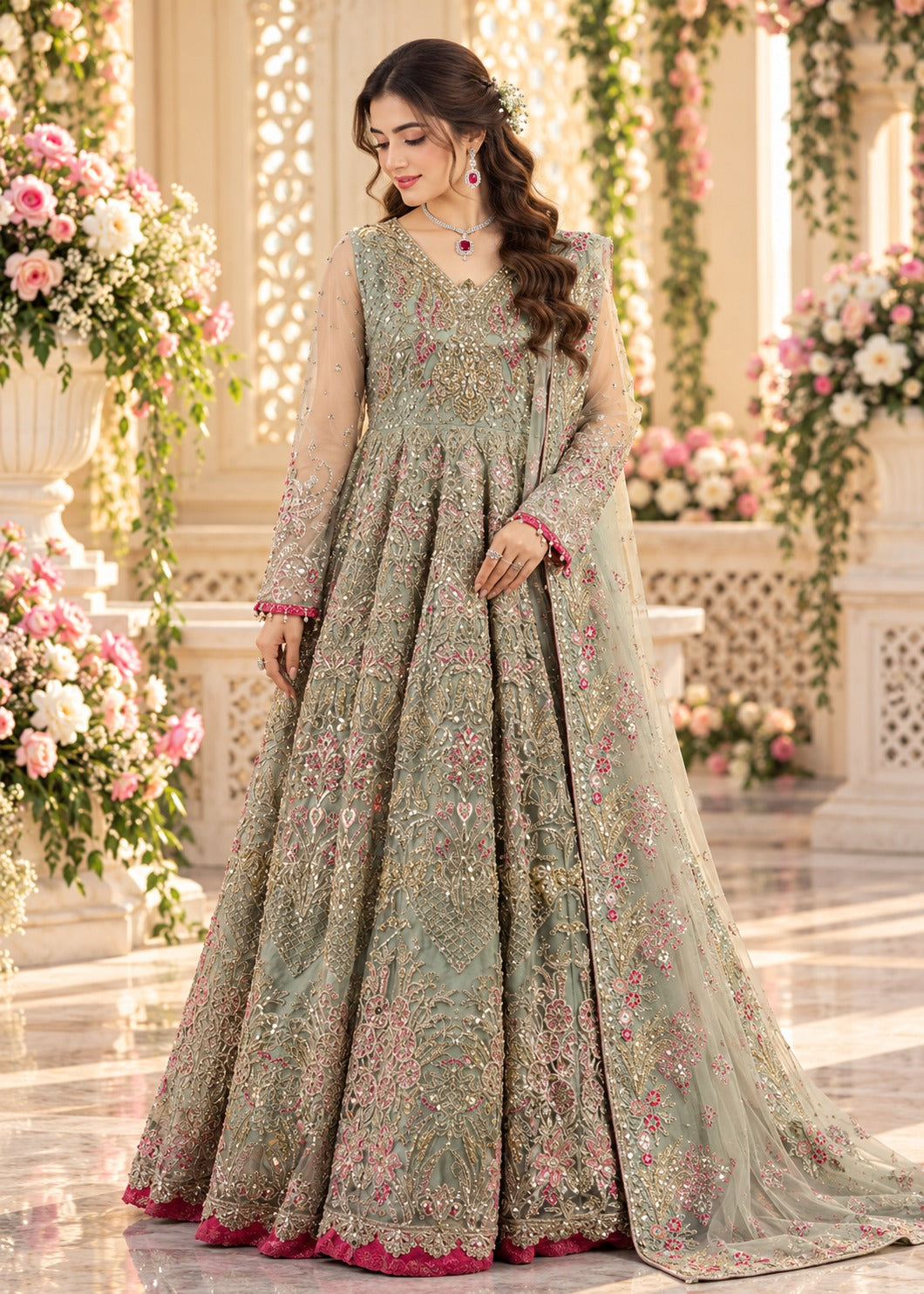 Wedding 3 Piece Maxi Dress | AR-23