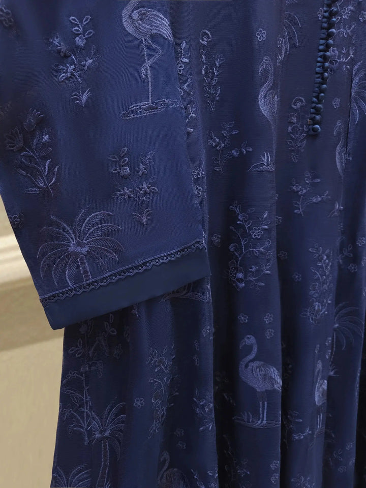 2 Piece - Pure Embroidered Cotton Net Suit | S111864