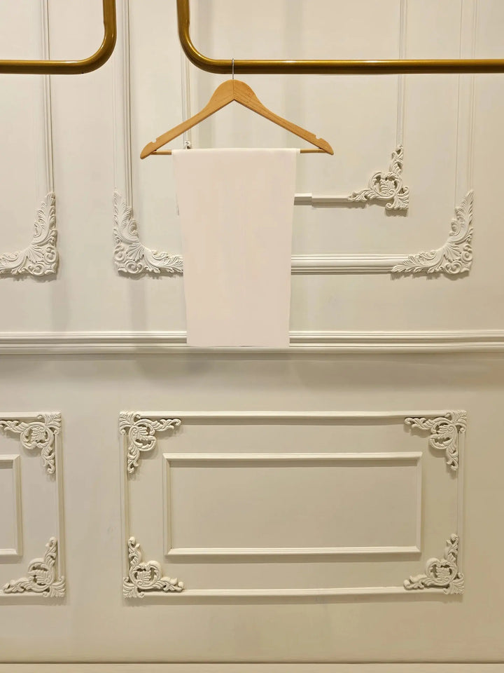 Plain white pants from AGHA NOOR Cotton Net Suit - Pakistani Embroidered | 3 Pc set, designed for a clean and elegant traditional look.