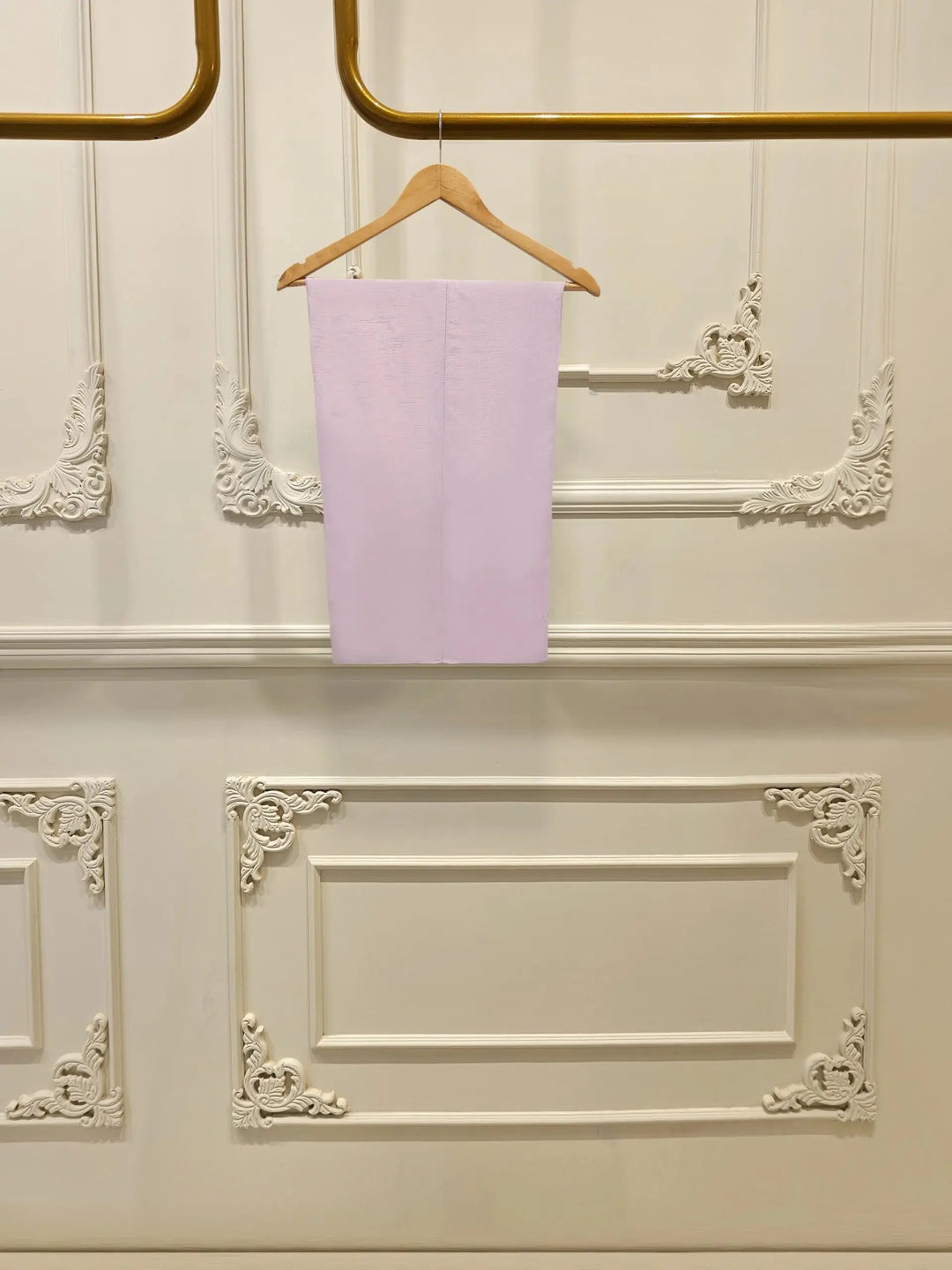 Korean silk pants in lilac from AGHA NOOR 3 Piece Suit, designed to complement the embroidered chiffon shirt and dupatta.