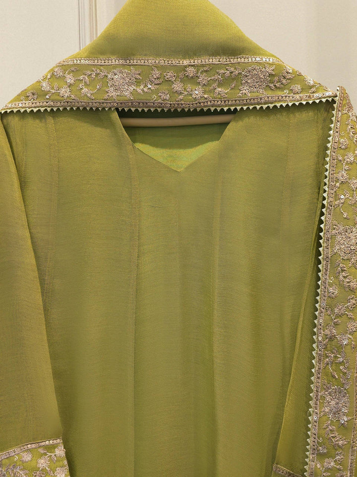 3 Piece Pure Embroidered Cotton Net Suit | S113986-17