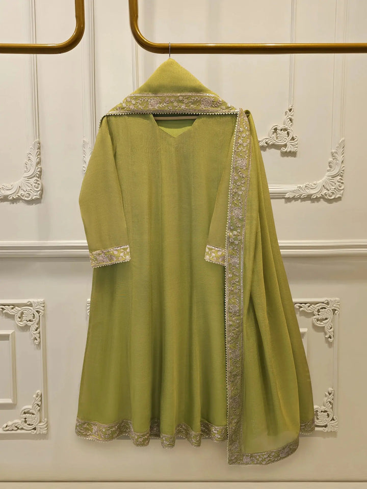 3 Piece Pure Embroidered Cotton Net Suit | S113986-17