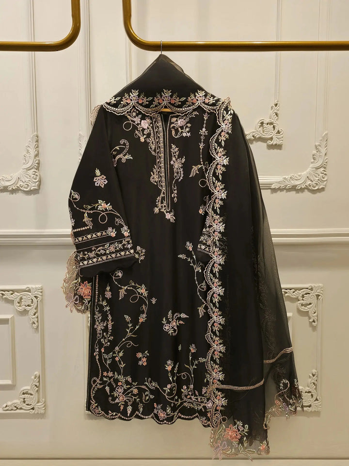 3 Piece- Pure Shisha Silk Embroidered Suit | S115087