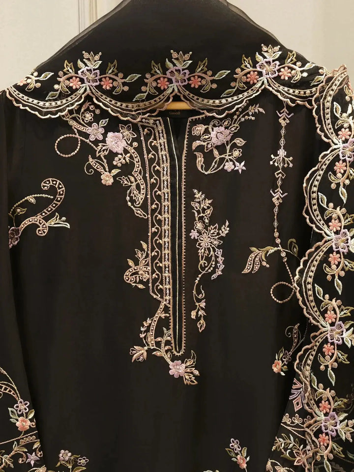 3 Piece- Pure Shisha Silk Embroidered Suit | S115087