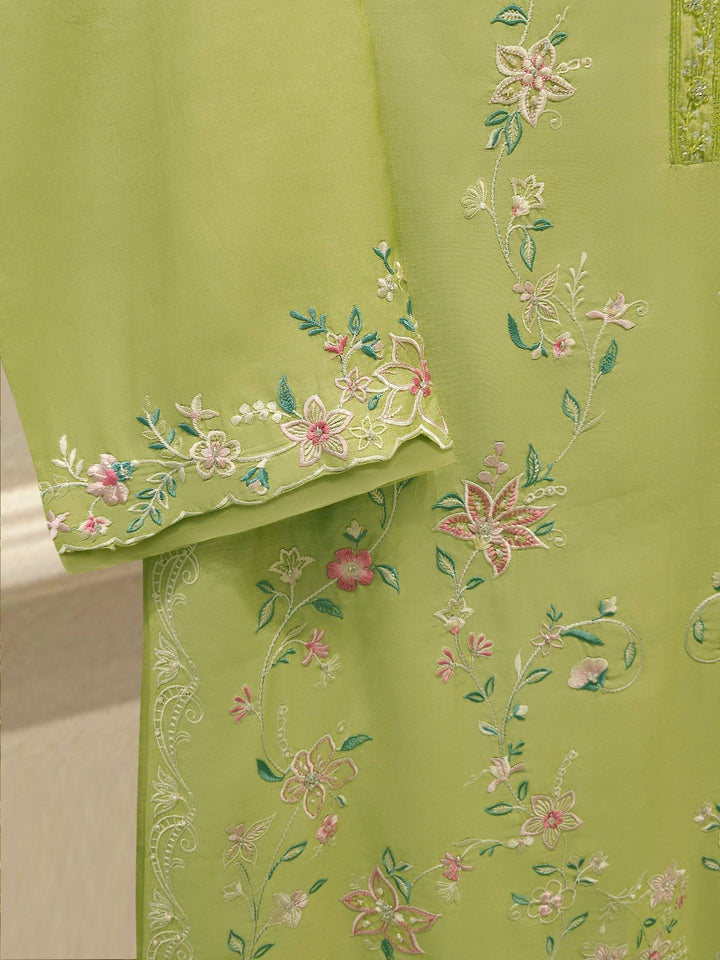 3 Piece - Pure Khaddi Silk Embroidered Suit S115092-28